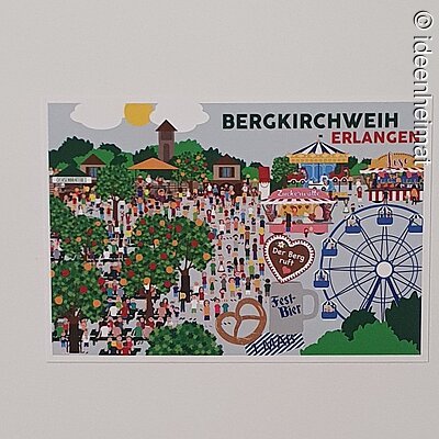 Postkarte | 1,50 € | Postkarte mit Motiven von der Erlanger Bergkirchweih