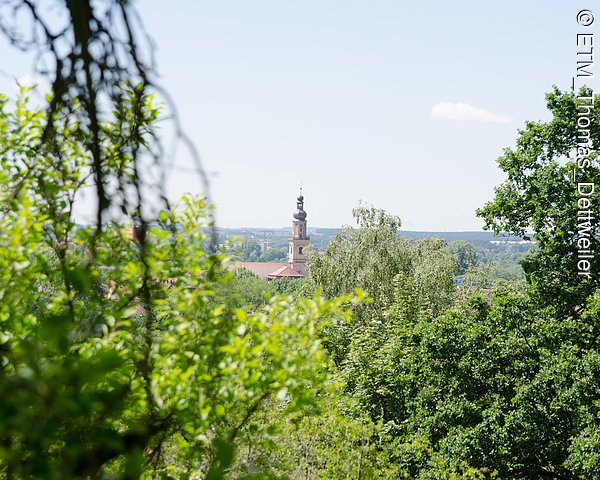 Blick über Erlangen vom Burgberg aus Richtung Süden